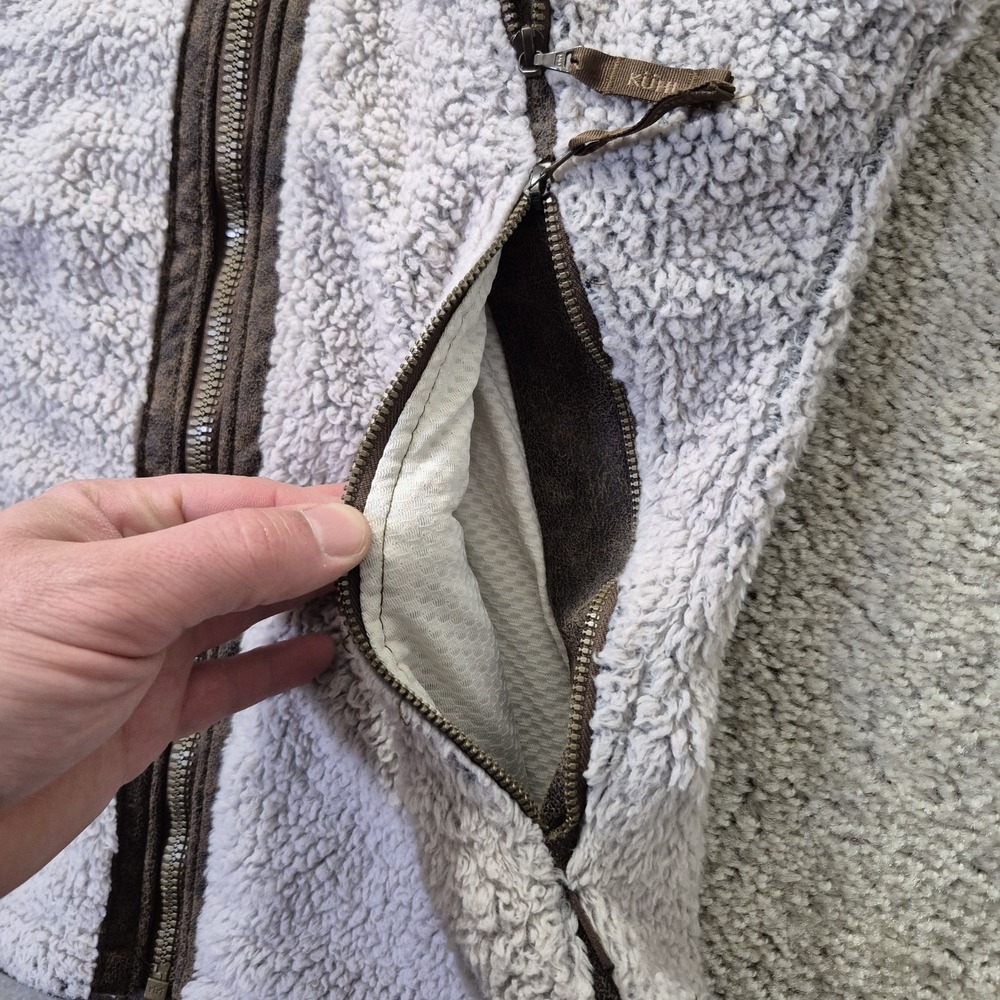 Kuhl Flight Vest Womens Small Beige Deep Pile Fleece Sherpa Full Zip Outdoor - Picture 4 of 11